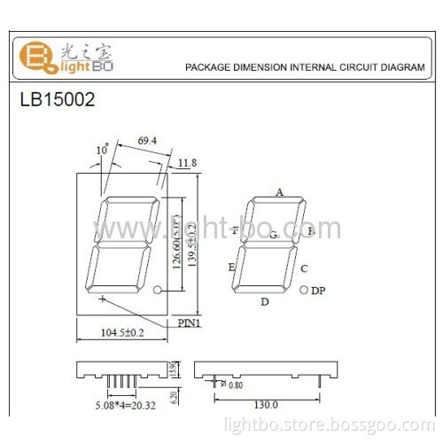 Single-digit 5 Inch 7 Segment Led Display, Various Colours Available 